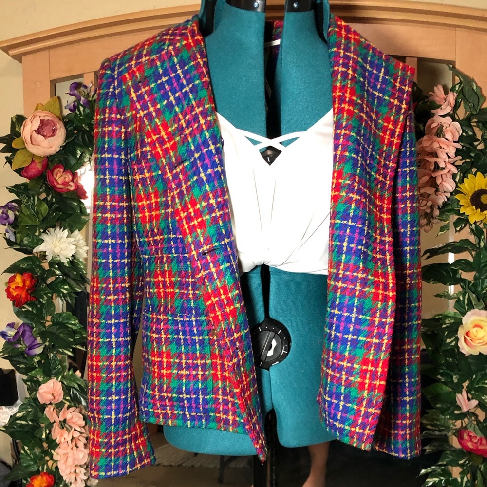 Super cute plaid skirt/jacket suit